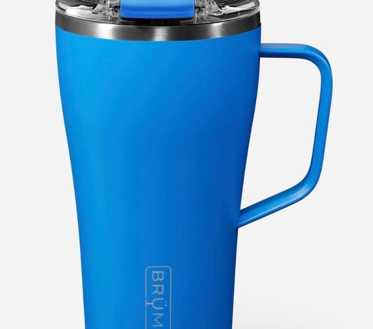 BrüMate Toddy 22oz 100% Leak Proof Insulated Coffee Mug with Handle & Lid – Stainless Steel Coffee Travel Mug – Double Walled Coffee Cup (Matte Azure)