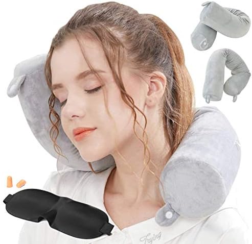 Travel Pillow Neck Pillows Travel Essentials Traveling on Airplane Twist Memory Foam, Bus, Train at Home(Grey Memory Foam)