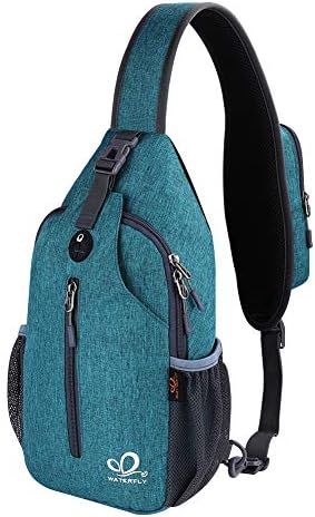 WATERFLY Crossbody Sling Backpack Sling Bag Travel Hiking Chest Bag Daypack