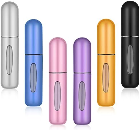 IMPORX Perfume Travel Refillable Mini Perfume Atomizer Cologne Travel Bottle Empty Mister Travel Essentials for Women Mens Mothers Fathers Day Graduation Gifts for Travel Accessories 6 Pack 5ml/0.2oz