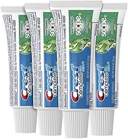 Crest Complete Whitening Scope Minty Toothpaste .85 Oz Travel Size 4 Pack