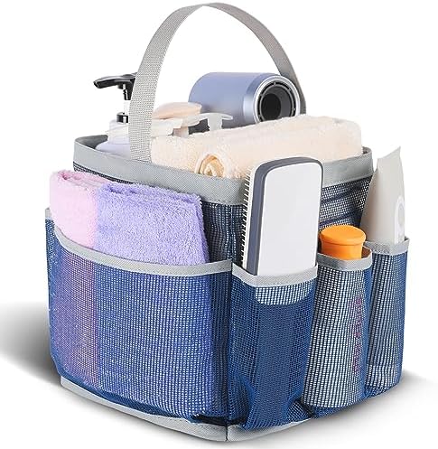 Mesh Shower Caddy Portable for College Dorm Room Essentials,Portable Shower Caddy Dorm with 8-Pocket Large Capacity,Shower Bag for Beach,Swimming,Gym,Travel essentials